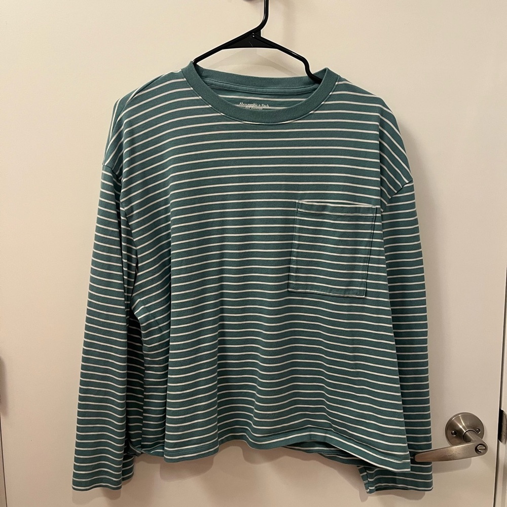 Abercrombie Teal/Green Long Sleeve Jersey Easy Tee